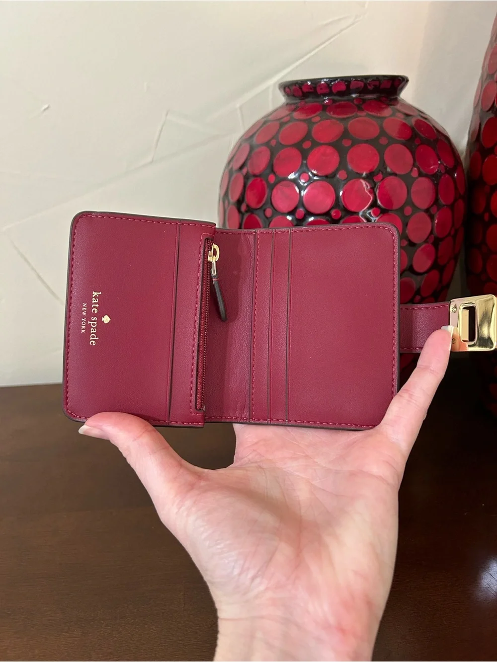 Kate Spade Pink Phoebe Small Card Holder - Rose Oil MSRP $149